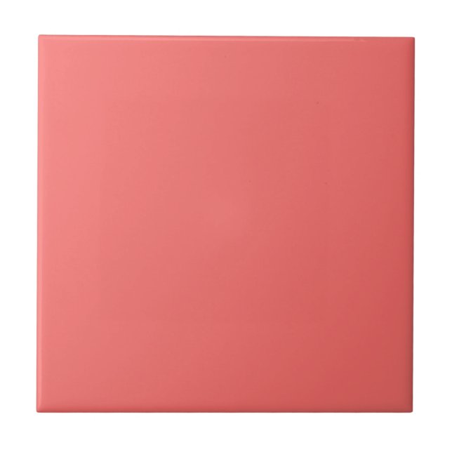 Solid Salmon Pink Ceramic Tile (Front)