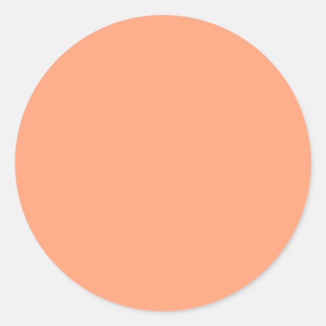Solid Salmon Pink colour background customisable Classic Round Sticker (Front)