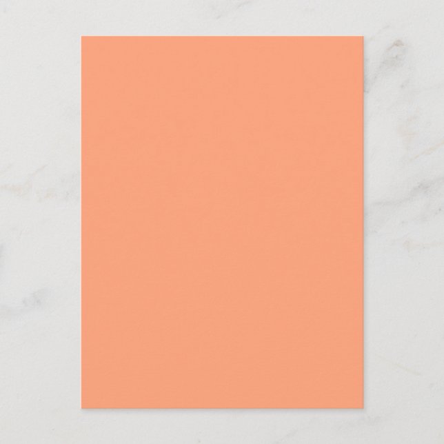 Solid Salmon Pink colour background customisable Postcard (Front)