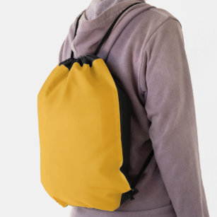 Solid School Colours – Gold Yellow-Orange Drawstring Bag