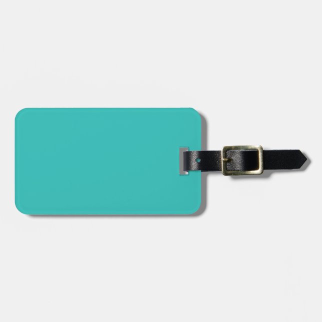 Solid sea green luggage tag (Front Horizontal)