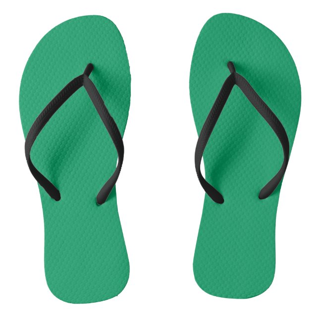 Solid Shamrock Green Flip Flops (Footbed)