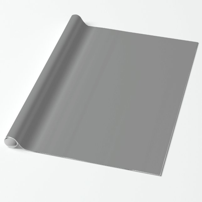 Solid Silver Grey Block Colour Wrapping Paper (Unrolled)