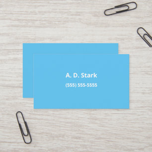 Solid Sky Blue Minimalist Business Cards