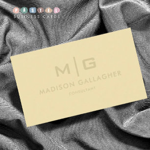 Solid Soft Light Banana Cream Yellow Color Business Card