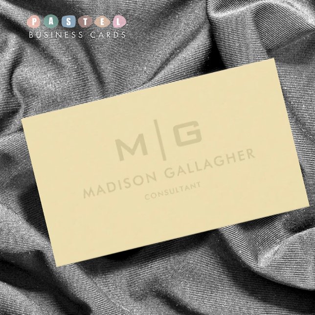 Solid Soft Light Banana Cream Yellow Colour Business Card (Solid Soft Light Banana Cream Yellow Color Business Card
)