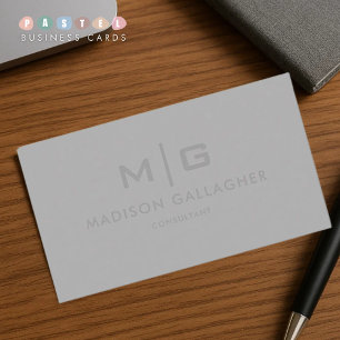 Solid Soft Light Gray Pastel Steel Grey Color Business Card
