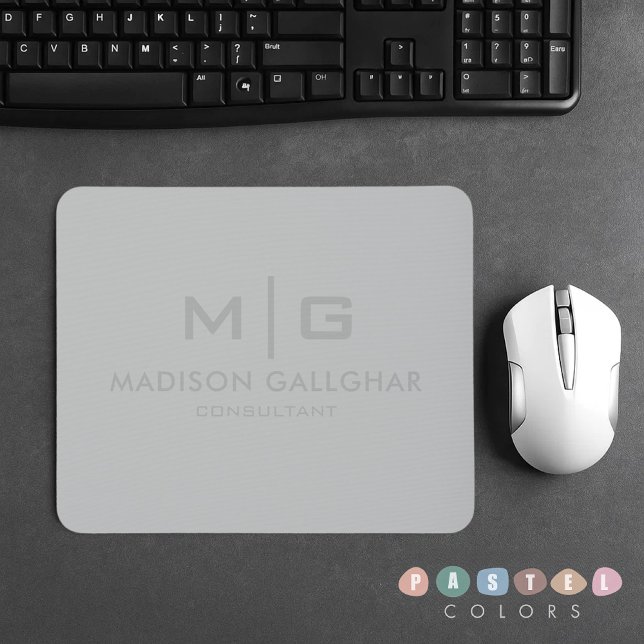 Solid Soft Light Grey Pastel Steel Grey Colour Mouse Mat (Solid Soft Light Gray Pastel Steel Grey Color Mouse Pad
)
