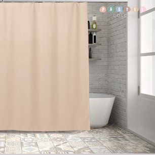Solid Soft Light Lemon Beige Cream Yellow Color Shower Curtain