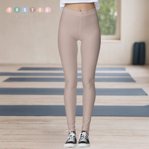 Solid Soft Light Paste Pinkish Purple Brown Colour Leggings