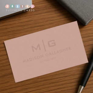 Solid Soft Light Paste Terracotta Pink Red Colour Business Card