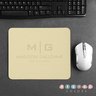 Solid Soft Light Pastel Banana Lemon Yellow Colour Mouse Mat