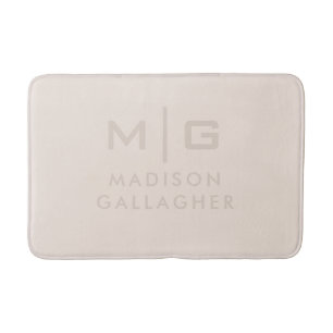 Solid Soft Light Pastel Beige Cream Color  Bath Mat