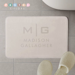 Solid Soft Light Pastel Beige Cream Colour Bath Mat