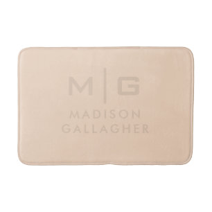Solid Soft Light Pastel Beige Cream Yellow Color Bath Mat