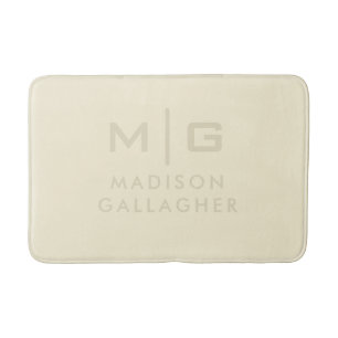 Solid Soft Light Pastel Beige Cream Yellow Color Bath Mat