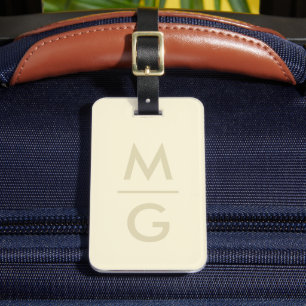 Solid Soft Light Pastel Beige Cream Yellow Color  Luggage Tag
