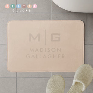 Solid Soft Light Pastel Beige Cream Yellow Colour Bath Mat