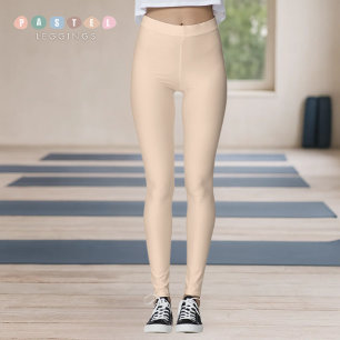 Solid Soft Light Pastel Beige Cream Yellow Colour Leggings