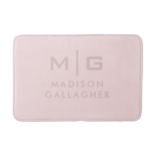 Solid Soft Light Pastel Beige Peach Pink Color  Bath Mat