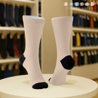 Solid Soft Light Pastel Cream Beige Yellow Colour Socks