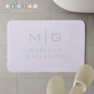 Solid Soft Light Pastel Lavender Purple Colour  Bath Mat