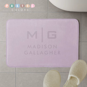 Solid Soft Light Pastel Lavender Purple Colour Bath Mat