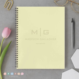 Solid Soft Light Pastel Lemon Tree Yellow Colour Notebook
