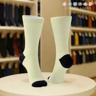 Solid Soft Light Pastel Lemon Yellow Colour  Socks