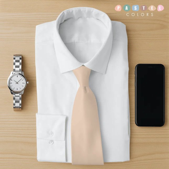 Solid Soft Light Pastel Orange Yellow Colour  Tie (Solid Soft Light Pastel Orange Yellow Color Neck Tie)