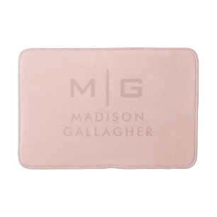 Solid Soft Light Pastel Peach Pink Color  Bath Mat
