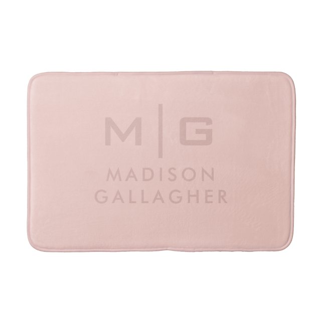 Solid Soft Light Pastel Peach Pink Colour  Bath Mat (Front)