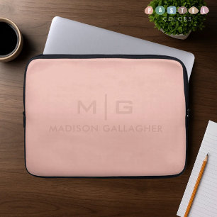 Solid Soft Light Pastel Peach Salmon Pink Colour Laptop Sleeve
