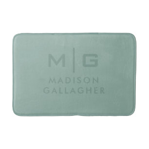 Solid Soft Light Pastel Sage Moss Green Color Bath Mat