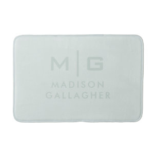 Solid Soft Light Pastel Sage Moss Green Color Bath Mat