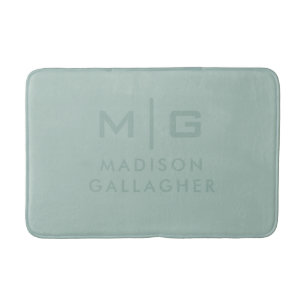 Solid Soft Light Pastel Sage Moss Green Color Bath Mat