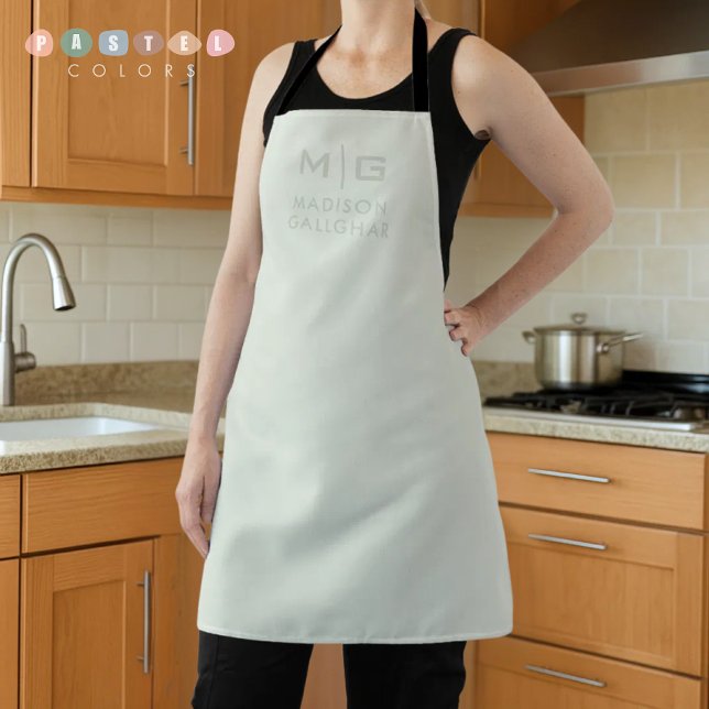 Solid Soft Light Pastel Sage Moss Green Colour Apron (Solid Soft Light Pastel Sage Moss Green Color Apron
)