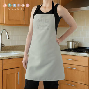 Solid Soft Light Pastel Sage Moss Green Colour Apron