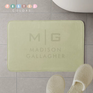 Solid Soft Light Pastel Sage Moss Green Colour Bath Mat