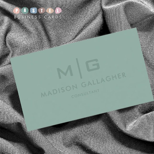Solid Soft Light Pastel Sage Moss Green Colour Business Card (Solid Soft Light Pastel Sage Moss Green Color Business Card
)