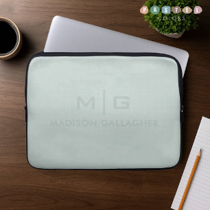 Solid Soft Light Pastel Sage Moss Green Colour Laptop Sleeve