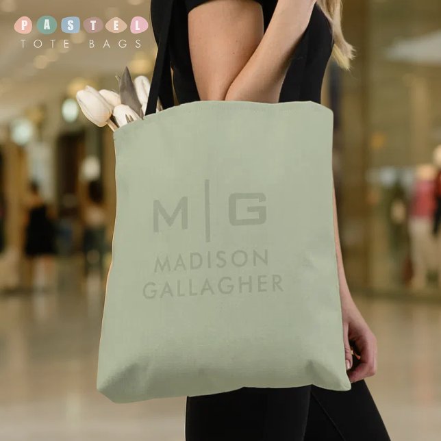 Solid Soft Light Pastel Sage Moss Green Colour Tote Bag (Solid Soft Light Pastel Sage Moss Green Color Tote Bag
)