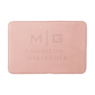 Solid Soft Light Pastel Salmon Peach Pink Color  Bath Mat