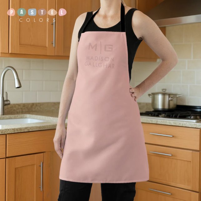 Solid Soft Light Pastel Salmon Peach Pink Colour Apron (Solid Soft Light Pastel Salmon Peach Pink Color Apron
)