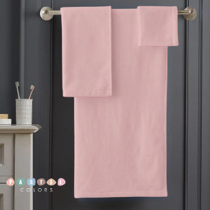 Solid Soft Light Pastel Salmon Pink Colour  Bath Towel Set