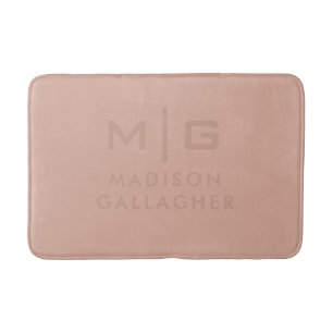 Solid Soft Light Pastel Terra Cotta Beige Color  Bath Mat