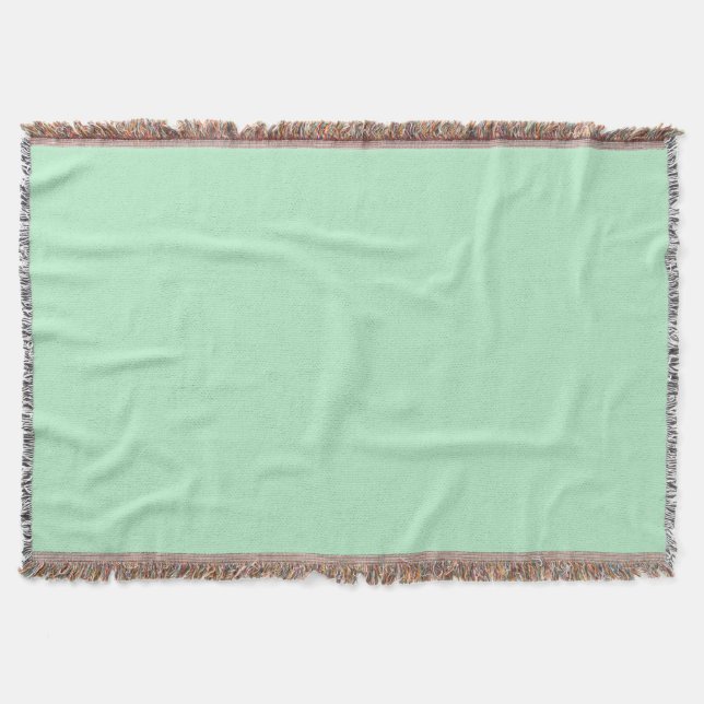 Solid Soft Mint Green Throw Blanket  (Front)