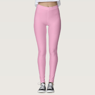 Solid Soft Pastel Pink Leggings Minimalist Athleis