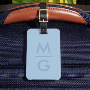 Solid Soft Sky Light Pastel Baby Blue Color Luggage Tag