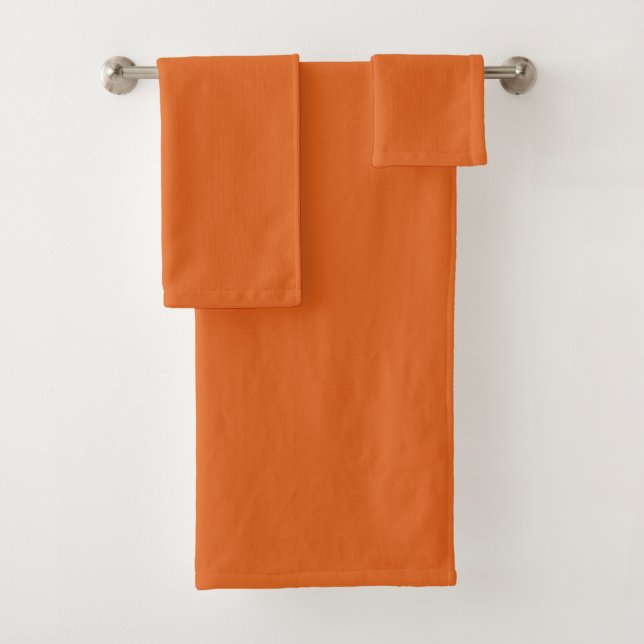 Solid squash orange bath towel set (Insitu)